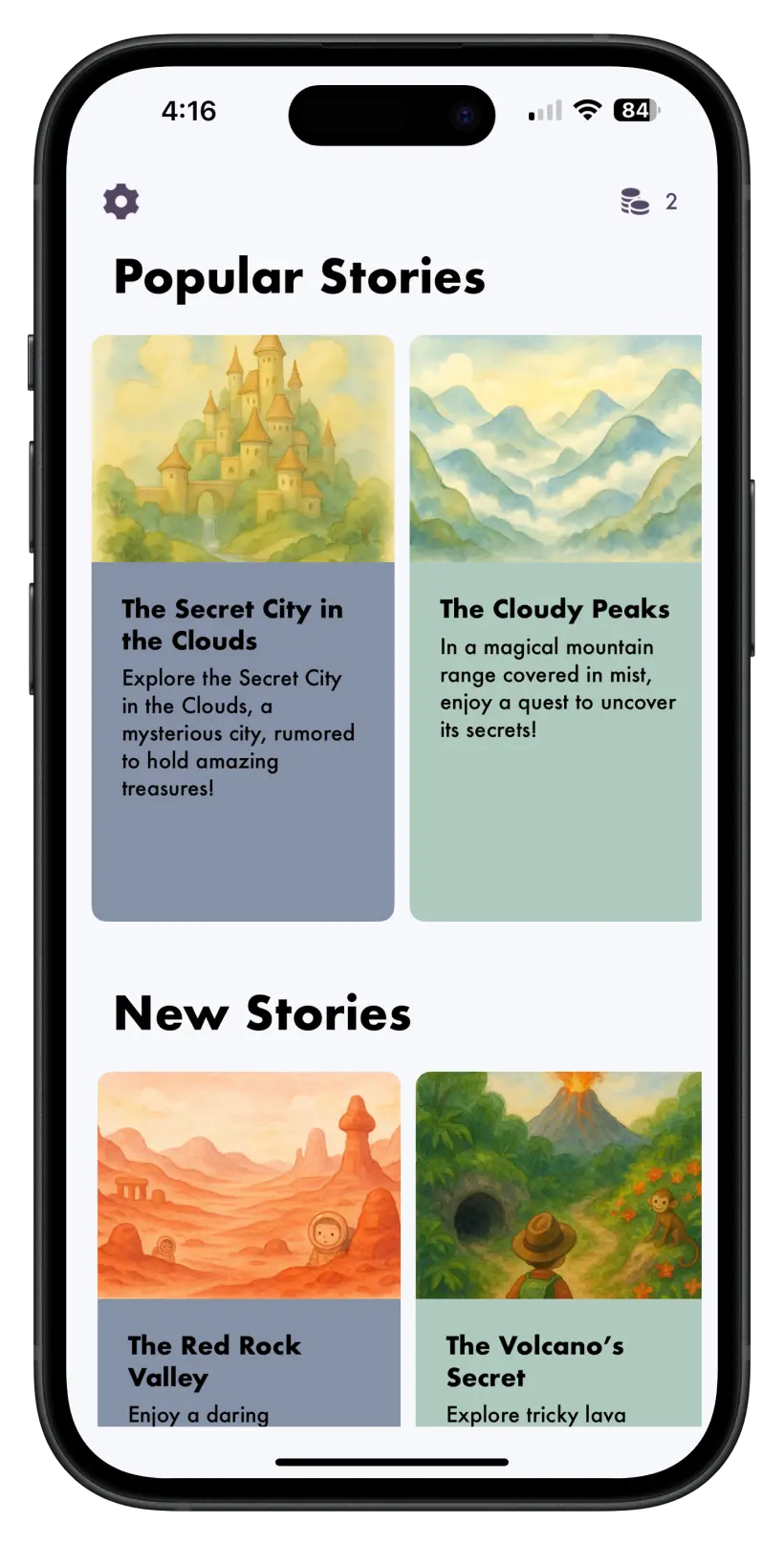 New stories preview